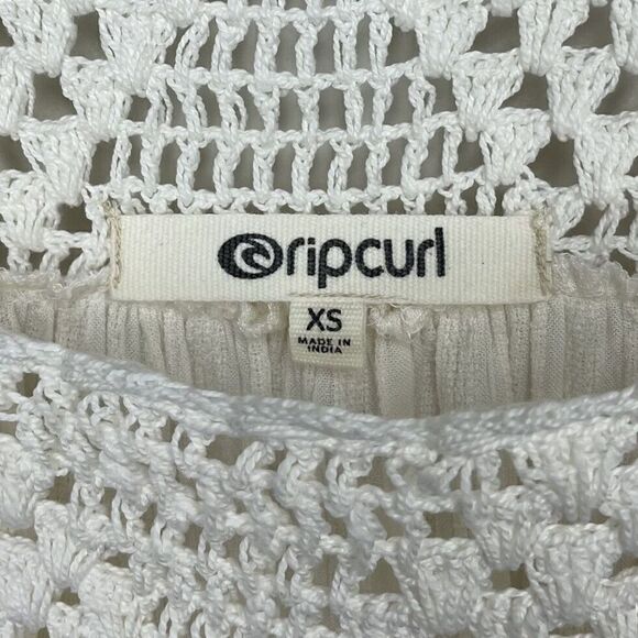 RIPCURL Womens Ivory Crochet Detail Top Flowy 100% Viscose Sz Extra Small XS - Picture 6 of 8